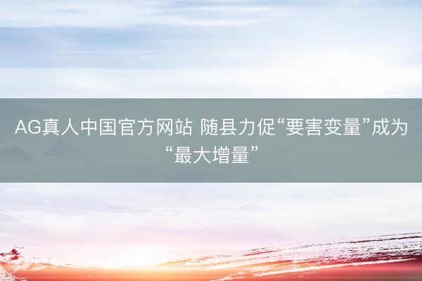 AG真人中国官方网站 随县力促“要害变量”成为“最大增量”