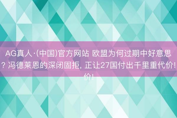 AG真人·(中国)官方网站 欧盟为何过期中好意思? 冯德莱恩的深闭固拒， 正让27国付出千里重代价!