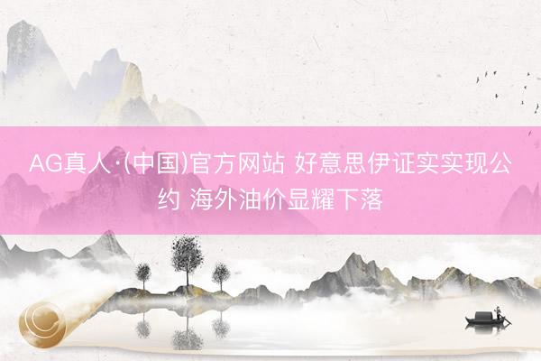 AG真人·(中国)官方网站 好意思伊证实实现公约 海外油价显耀下落