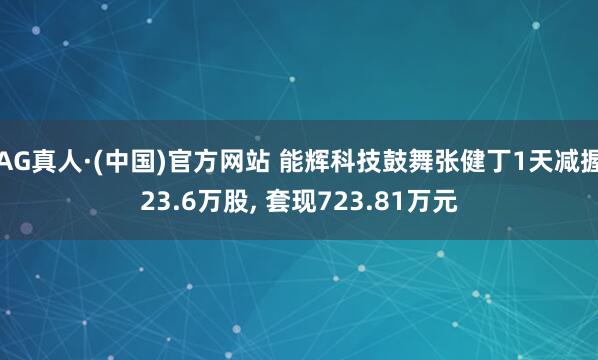 AG真人·(中国)官方网站 能辉科技鼓舞张健丁1天减握23.6万股， 套现723.81万元